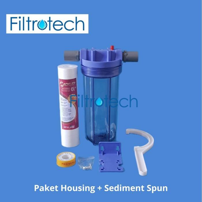 Gambar Paket Filter Air1 tahap 10 inch - Paket Housing Filter 1 tahap - Drat 1/2 dari Filtrotech undefined Tokopedia