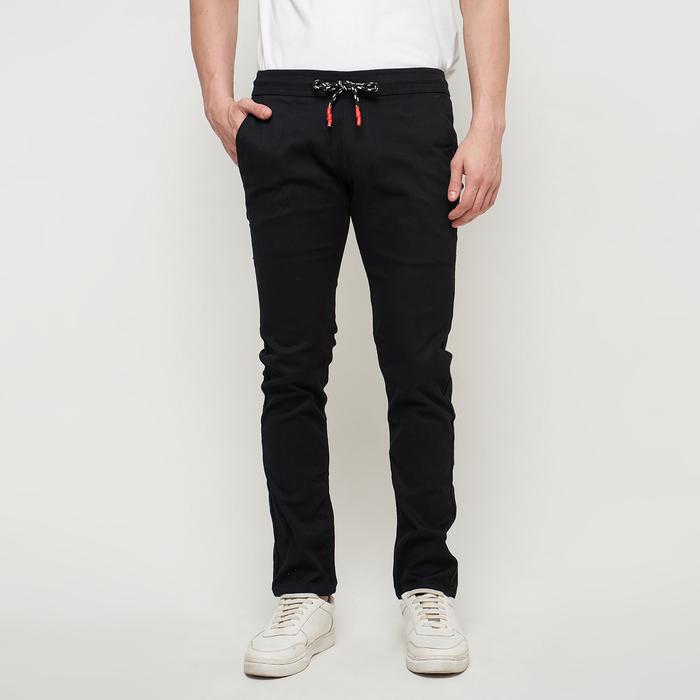 Gambar EMOLINE Celana Chino Pinggang Karet Panjang Pria Katun Stretch All Variant - Chino Panjang Pria Slim Fit - Hitam, 29 dari emoline undefined Tokopedia
