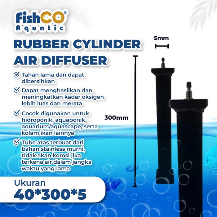Gambar Rubber Aerator Aerasi Gelembung Udara Aquarium Silinder Black - 30x5 dari Fishco Aquatic undefined Tokopedia