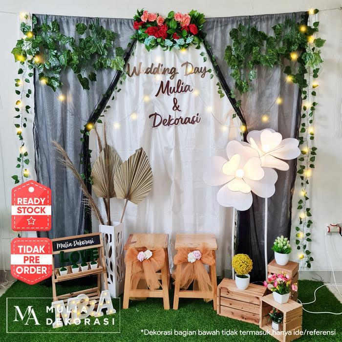 Gambar Dekorasi Lamaran Tunangan Backdrop Nikahan PhotoBooth DIY Akad Nikah Aqiqah Khitan Paket Mulia SS - Hitam - Hitam dari Catty Natty undefined Tokopedia