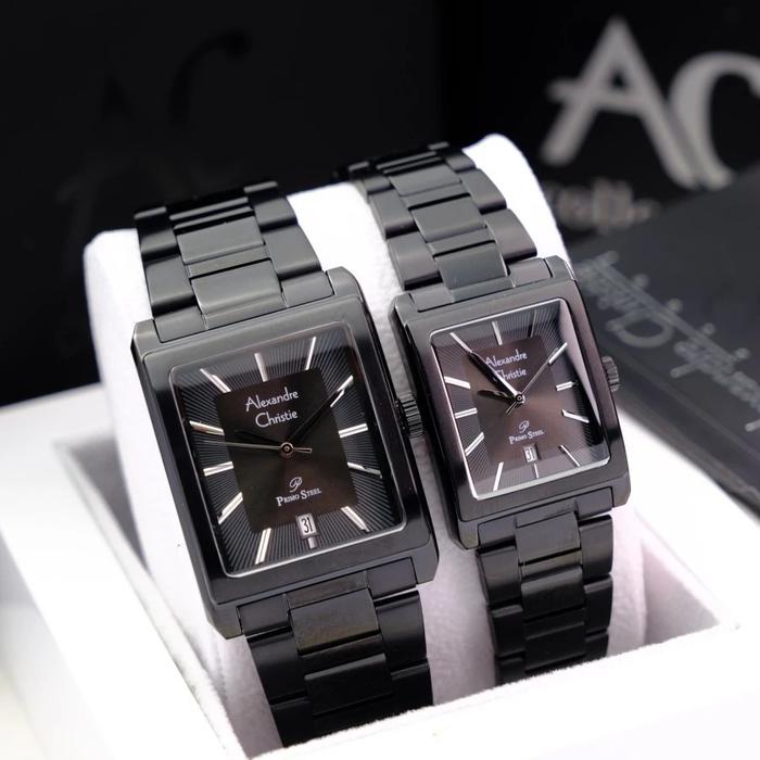 Gambar AC 1039 ALEXANDRE CHRISTIE AC1039 JAM TANGAN COUPLE RANTAI KOTAK ORIGINAL ANALOG WATCHES - BLACK RANTAI, PRIA dari Spinwatch_NEW undefined Tokopedia