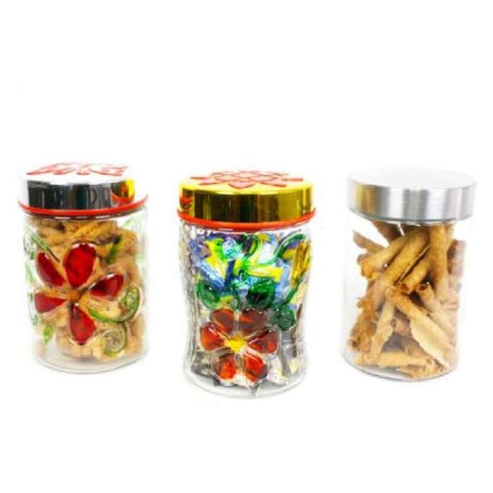 Gambar Toples Kaca 12 cm motif bunga BPA FREE Kedap Udara - DM - Random Motif dari Dapurmurah.id undefined Tokopedia
