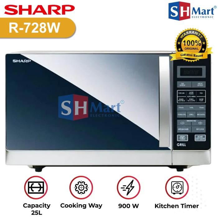 Gambar MICROWAVE SHARP R-728 IN / SHARP R728 S/W/B GRILL 25 LITER 1000W MEDAN - Putih dari SHMART ELECTRONIC undefined Tokopedia