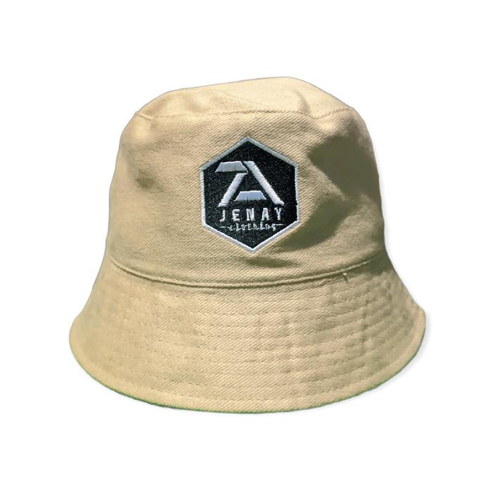 Gambar JENAY Bucket Hat Denim With Self Fabric Embro Logo Hitam - CREAM dari JENAYCLOTHING undefined Tokopedia