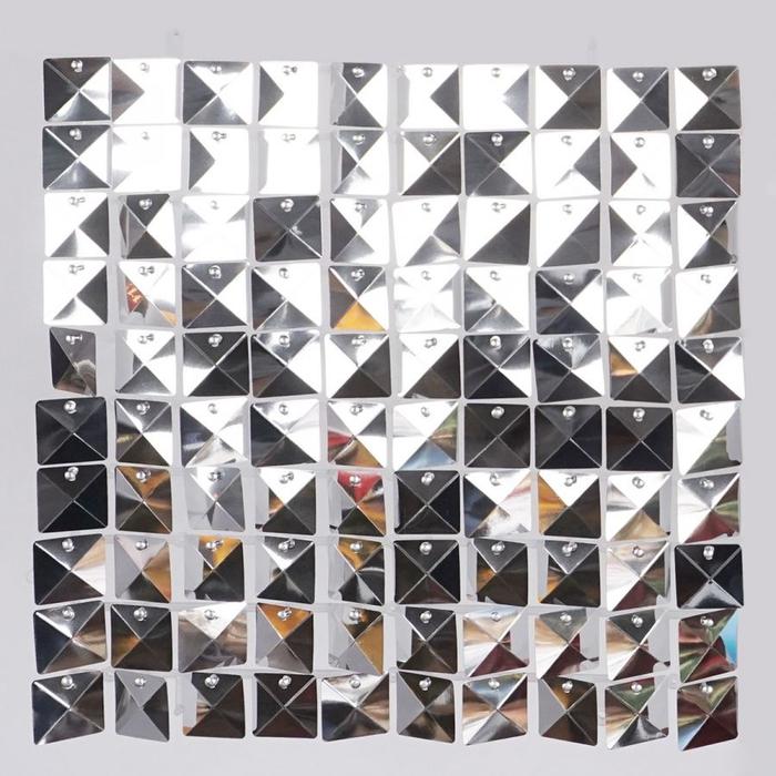Gambar Backdrop Sequin Tile Wall Panel Curtain Pesta Wedding Birthday Ulang Tahun Square Kotak Transparent - Silver Diamond dari Cecefavors undefined Tokopedia