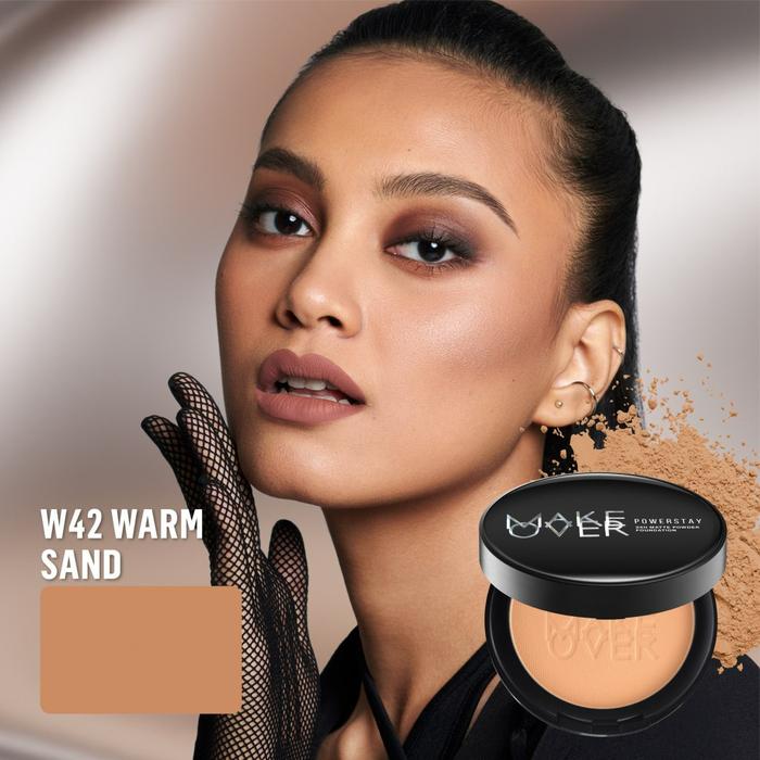 Gambar Make Over Powerstay 24H Matte Powder Foundation/Bedak Padat Concealer Compact Liquid Wajah - W42 Warm Sand, MO - 24H Powerstay Matte Powder dari Tokoserba serbu undefined Tokopedia