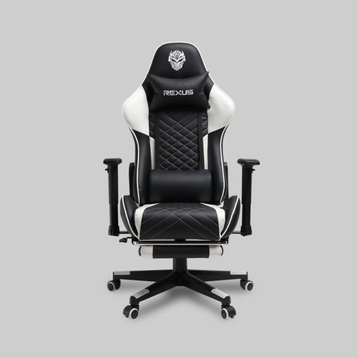Gambar Rexus RGC100 Max / RGC-100 Max Premium Gaming Chair With Footrest - Putih, Free Emas dari TokoTeknoPro undefined Tokopedia