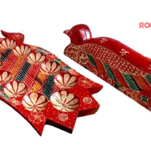 Gambar Congklak Kayu Batik Bentuk Bebek isi 12 Lubang - Merah dari Rogo undefined Tokopedia