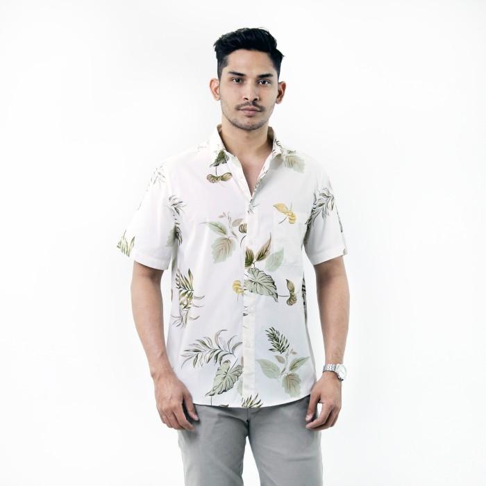 Gambar RICARDO Kemeja Pria Motif Printing Daun Lengan Pendek 32484 - Hijau, 3L dari RICARDO DBRITANO undefined Tokopedia