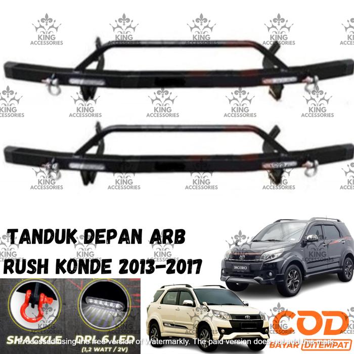 Gambar TANDUK TOWING DEPAN DAN BELAKANG BESI BAR PELINDUNG BEMPER MOBIL RUSH KONDE 2013-2017 - TANDUK DEPAN dari King Accessories Mobil undefined Tokopedia