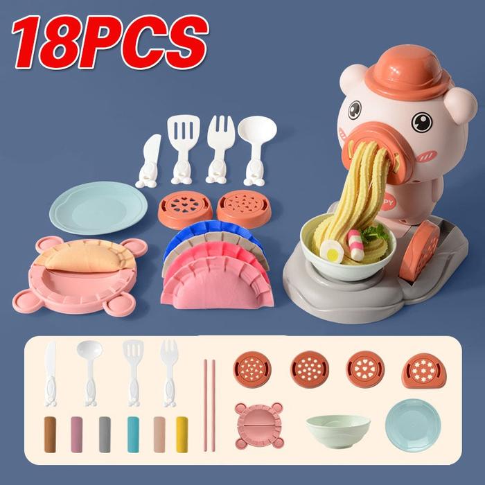 Gambar Vixplorn Mainan Anak Cetakan DIY Mesin Mie / Fun Kitchen Set 18PCS / Playdough Clay Tidak Beracun Edukasi - NEW-18 PCS/Set dari Vixplorn MALL1 undefined Tokopedia