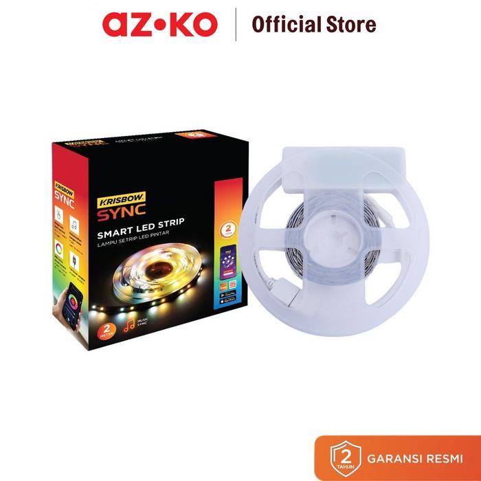 Gambar Krisbow Sync 2 mtr Smart Lampu Led Strip Wifi Rgb Warm White Nk Ip20 Plafon Hias Selang Neon Flex Lights Lamp 2 Meter 6 Watt 3 Warna Warni - 200cm dari AZKO ID undefined Tokopedia
