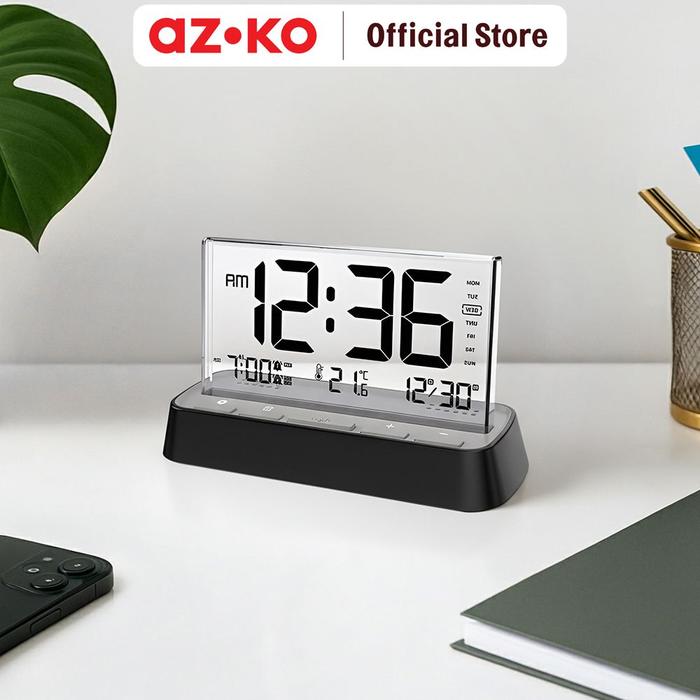 Gambar AZKO Forhom Jam Meja Lcd Digital Transparan Alarm Clock Waker Clock Jam Alarm Digital Desk Clock Jam Aesthetic - Hitam dari AZKO ID undefined Tokopedia