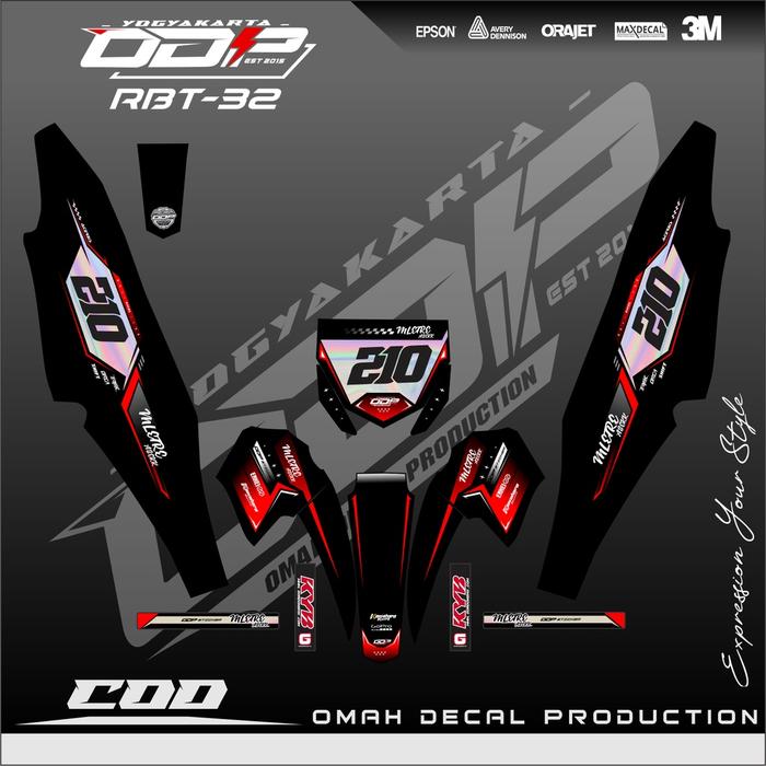 Gambar DECAL RBT BODY JUPITER YAMAHA VEGA NEW FULL BODY DEKAL STICKER STRIPING TERBARU HONDA REVO SUPRA STIKER MOTOR MOTIF SIMPEL KEREN BISA COD BAHAN PREMIUM CUSTOME WARNA MERAH HITAM TOSCA AKSESORIS VARIASI LES MOTOR GRASTRACK TRAIL SUPERGLOSY FIZ R FIZR 32 - 1, PREMIUM DOFF dari omah decal yogyakarta undefined Tokopedia