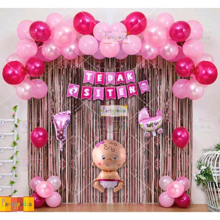 Gambar PAKET DEKORASI TEDAK SITEN ANAK PEREMPUAN - Rosegold Lengkap dari Partypedia undefined Tokopedia
