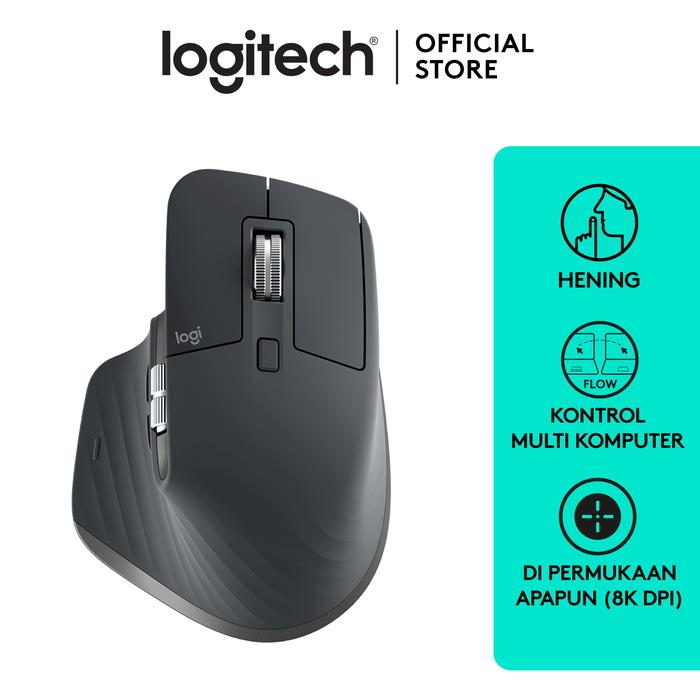 Gambar Logitech MX Master 3S Performance Mouse Wireless Bluetooth Quiet Click Tanpa Baterai (Rechargeable) untuk Computer/ Komputer, Laptop etc - Graphite, Standar dari Logitech Indonesia_NEW undefined Tokopedia