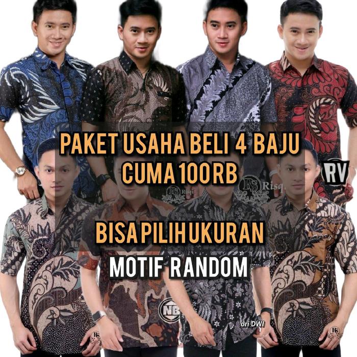 Gambar PAKET USAHA KEMEJA BATIK 100RB DAPAT 4 PCS - motif random, M dari Galery Baju Batik undefined Tokopedia