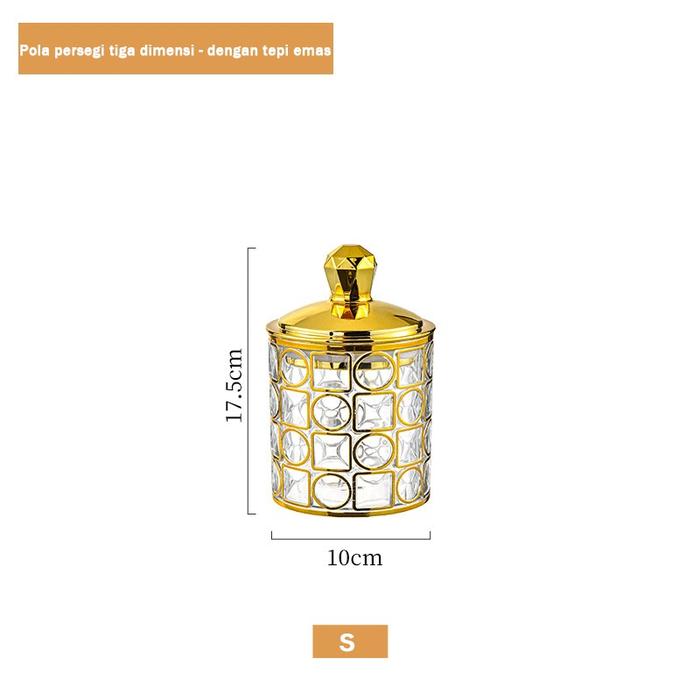 Gambar Vixplorn Toples Mewah Aesthetic Toples Snack Emas/Toples Penyimpanan Emas/Toples Makanan Serbaguna Set Penyimpanan Kue Biscuit Permen Lebaran/ - S - Butir melingkar dari Vixplorn undefined Tokopedia