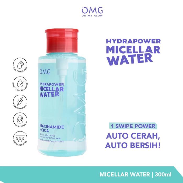 Gambar OMG Hydrapower Micellar Water 300ml Pump Niacinamide & Cica All Skin Type - 300ml dari SUKCESO Official undefined Tokopedia