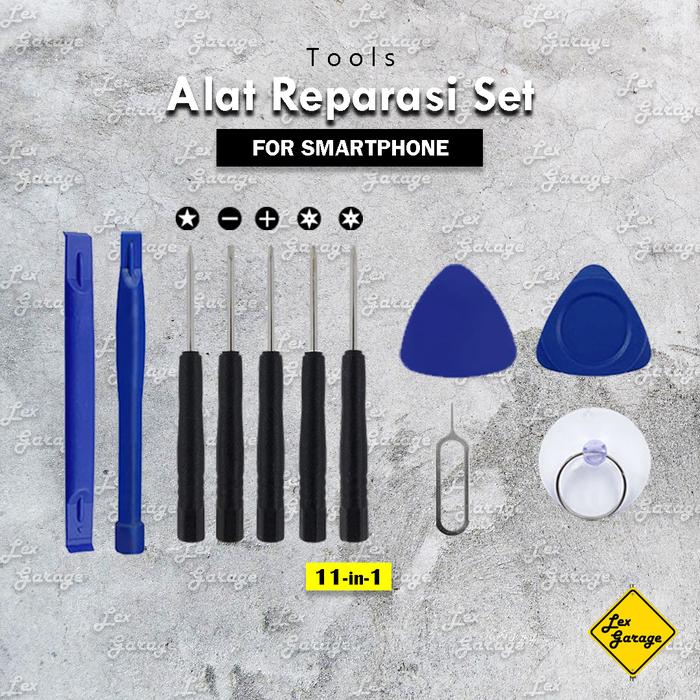 Gambar Obeng HP Full Set Alat Service Servis Reparasi HP Laptop - 11 in 1 dari Lex Garage undefined Tokopedia