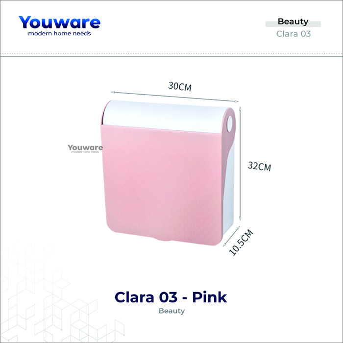 Gambar (COD) YOUWARE - Clara (4 Varian) Cosmetic Storage  Wadah Makeup Kosmetik  Penyimpanan Skincare Kotak Alat Rias  Beauty Organizer Makeup dinding Penyimpanan dengan tutup Aesthetic beauty and health Organizer rak  skincare rak kosmetik tertutup anti debu - Clara 03 - Pink dari youware undefined Tokopedia