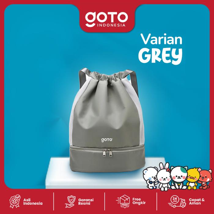 Gambar Goto Cartney Tas Ransel Serut Travel Bag Olahraga Pria Wanita Unisex - GREY dari Goto.Indonesia undefined Tokopedia