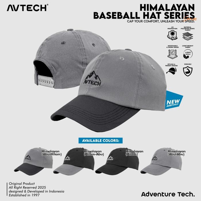 Gambar AVTECH - Topi Baseball Hat Caps Olahraga Outdoor Casual Lifestyle Urban All Size - Himalayan, Abu - Hitam dari Avtech Adventure Technology undefined Tokopedia