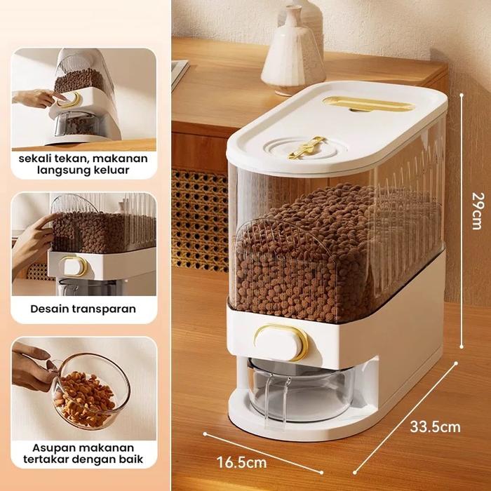 Gambar TP Focat Tempat Penyimpanan Makanan Kucing Anjing Ekstra Besar Keluar Otomatis E18-E26 Automatic Pet Food Dispenser - Trans Kecil - Putih dari Focat Indonesia undefined Tokopedia