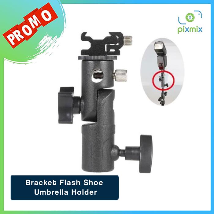 Gambar Flash Holder Hot Shoe | Bracket Flash Shoe Umbrella Holder - Flash Holder dari Pixmix Store undefined Tokopedia