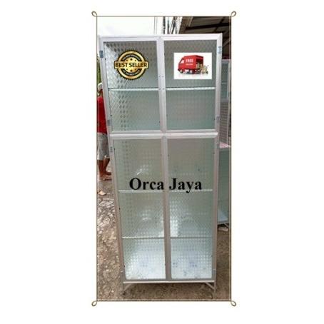 Gambar LEMARI PIRING/RAK PIRING MINI FULLBOX 2PINTU BAWAH KERAMIK / RAK PIRING ALUMINIUM / FREE ONGKIR 35 KM DARI TOKO BEKASI UTARA - ONLY JABODETABEK - Kaca Bening Motif dari BursaFurniture undefined Tokopedia