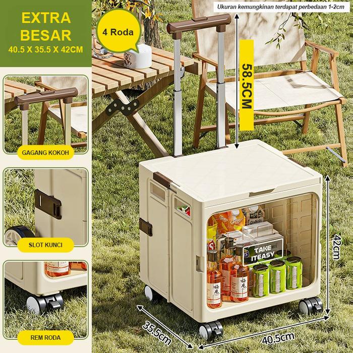 Gambar U-Living Troli Keranjang Belanja Pet Stroller Hewan Lipat Portable 4 Roda Trolley Serbaguna STO035 - Trolly box XL-Cream dari U-Living Bekasi Official Store Kota Bekasi Tokopedia