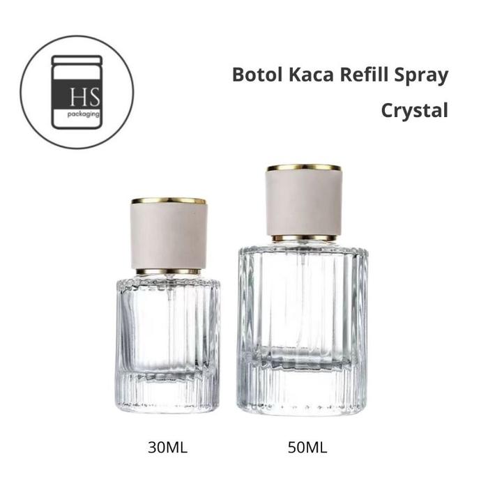 Gambar HS PACKAGING - Bottle Refill kaca spray crystal 30ml & 50ml - Putih, 50 ml dari HS PACKAGING undefined Tokopedia