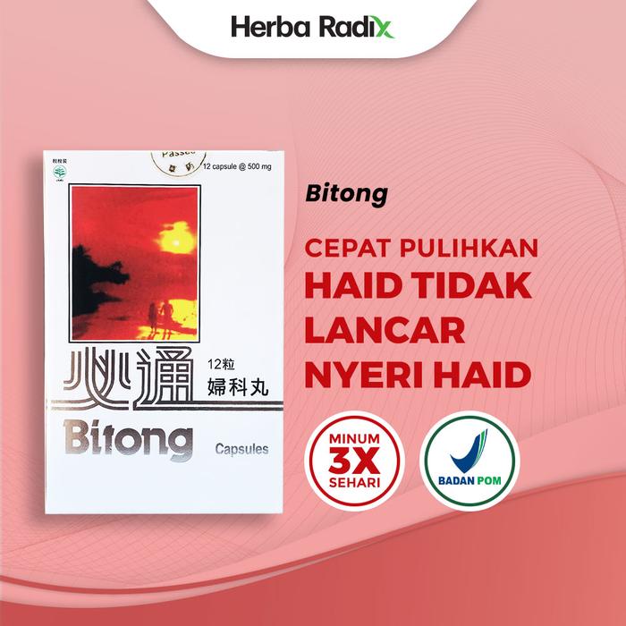 Gambar Bitong Capsule - Obat Herbal Melancarkan & Meredakan Nyeri Haid | Safflower by Herba Radix dari Sinar Herba Radix undefined Tokopedia