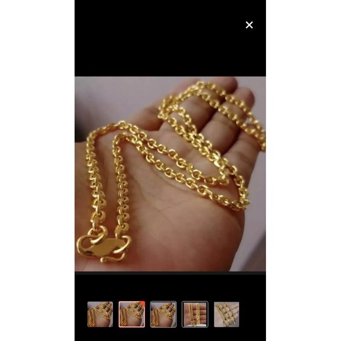 Gambar Kalung nuri rapat  rantai 24k suping emas - Emas, 45 cm dari Laboka_NEW undefined Tokopedia
