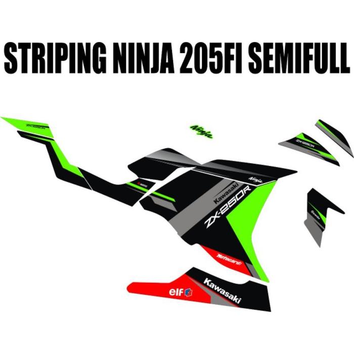 Gambar Cutting Striping Ninja Fi 250 Decal sticker Motor Kawasaki Ninja Fi Gravis Lis bodi motor - Semi Full dari CDHstiker_NEW undefined Tokopedia