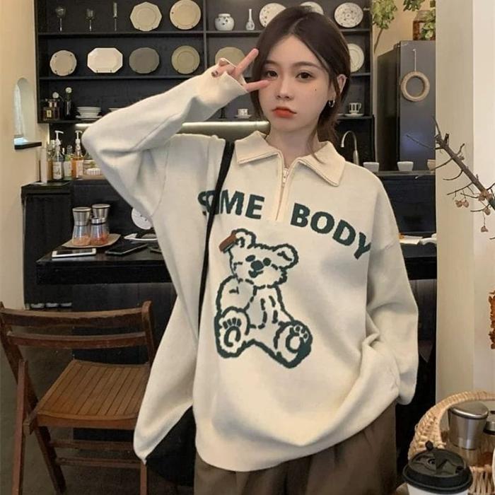 Gambar SOME BODY SWEATER WANITA OVERSIZE - OUTFIT WANITA KOREAN STYLE KEKINIAN BIG SIZE Baju Bandung - crem dari OUTFIT BAJU BANDUNG undefined Tokopedia
