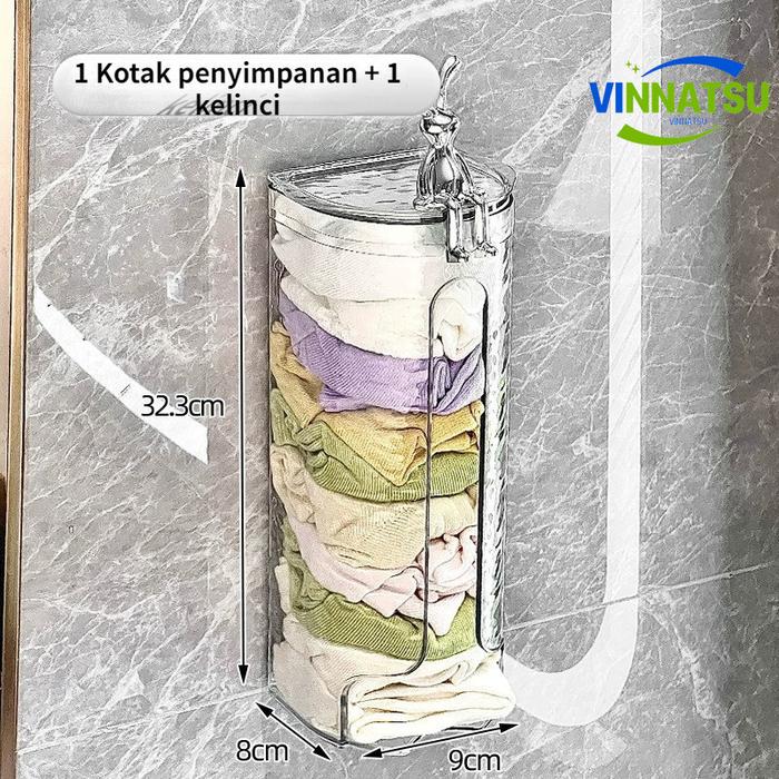 Gambar Vinnatsu Tempel Dinding Rak Bumbu Kotak Penyimpanan Serbaguna Kotak Kaos Kaki Celana Dalam Kabel Sliding Cabinet Wall Storage Plastik - transparan 1PCS dari Vinnatsu undefined Tokopedia