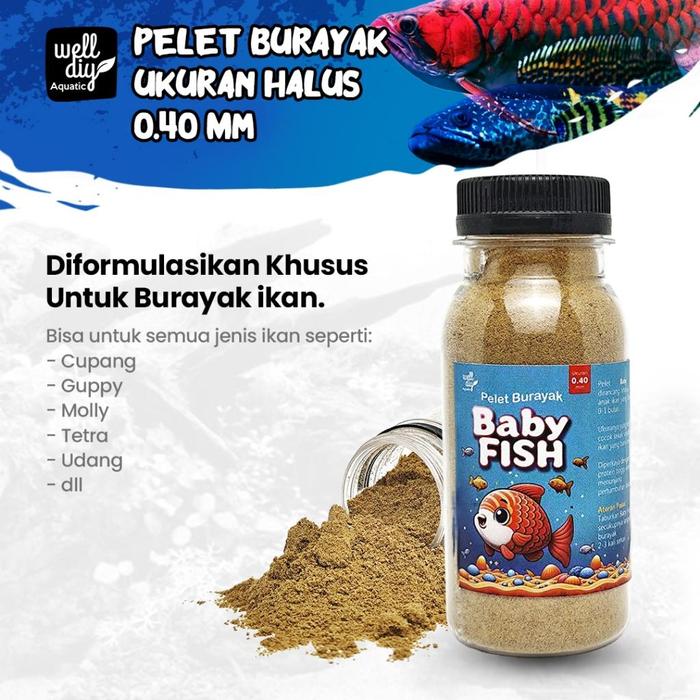 Gambar Pelet Pakan Burayak Anak Ikan Cupang Guppy Molly Baby Fish - 50 gr Nataqua dari Nataqua2 undefined Tokopedia