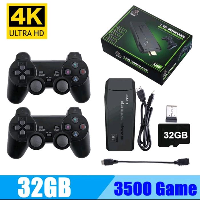 Gambar Game Stick 4K Lite Retro Video Game Stik Wireless Gamepad Tv HDMI Game Console 2.4G - 32GB 3500 Game dari Jilljazz21 undefined Tokopedia