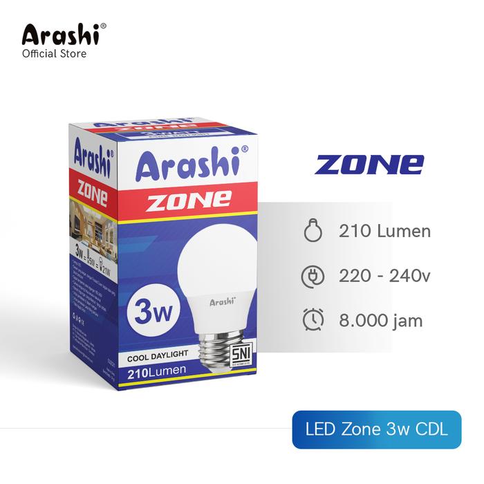 Gambar Arashi Lampu LED Zone 3watt CDL 4pcs - Cahaya Putih - Putih dari Arashi asia undefined Tokopedia