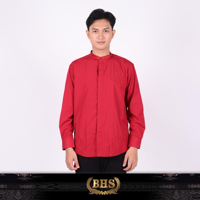 Gambar Baju Koko BHS Cosmo Suhaib Merah - M dari SarungBHS undefined Tokopedia