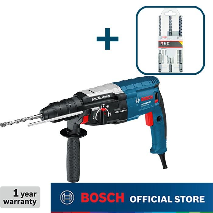 Gambar Bosch Bor Beton Listrik dengan Mata Bor SDS PLUS 5X 3PCS GBH 2-28 DFV - BSC-06112672K1-2608833912 dari Bosch Tools Authorized MGK undefined Tokopedia