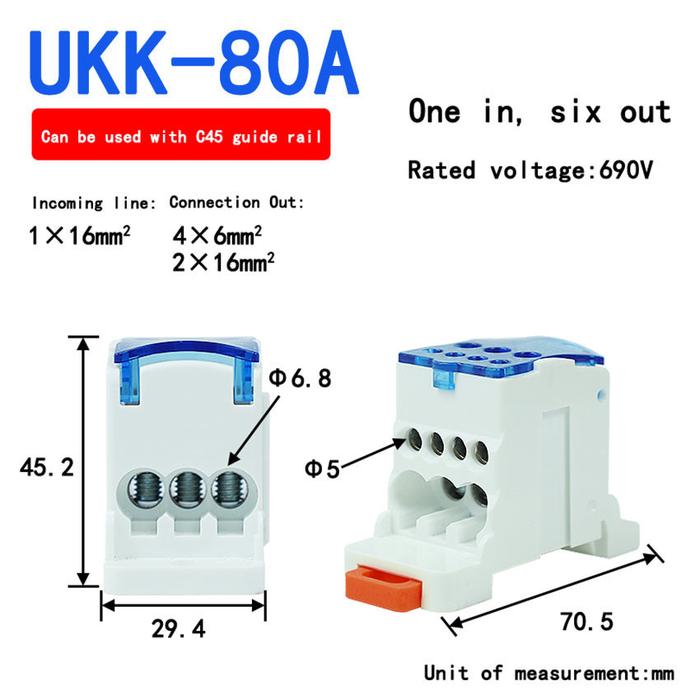 Gambar Konektor Kabel UKK 80A 160A Blok Terminal Rel Din Untuk Sambungan Kabel Listrik High Power Cocok Untuk Proyek Panel Distribusi Rumah dan Industri - 80A dari Daily Maket undefined Tokopedia