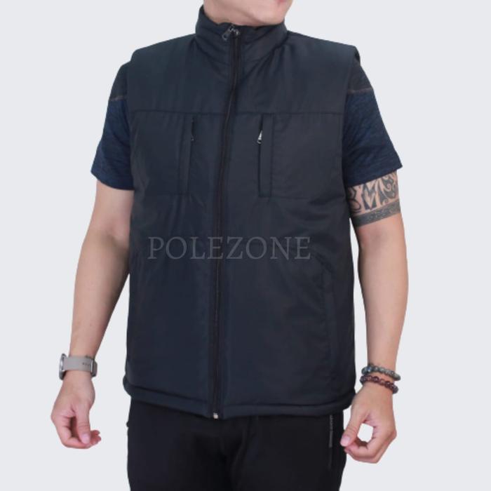 Gambar Jaket Rompi Pria Motor Anti Angin Vest Gelembung Parasut Hitam Outdoor - Navy, L dari Polezone Store undefined 4 Tokopedia