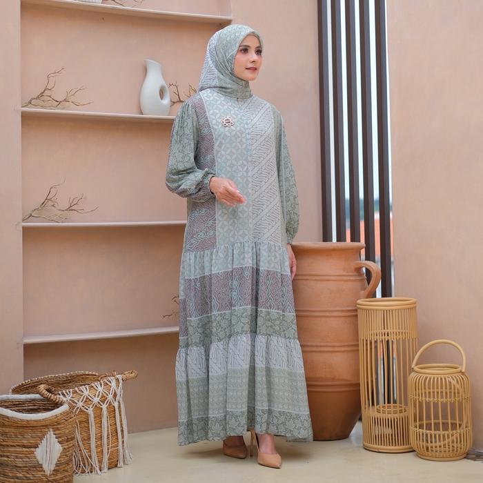 Gambar KHAYLA SET HIJAB PREMIUM | GAMIS CERUTI PREMIUM | BAJU KONDANGAN | BAJU GIES BUTIK Formal Muslim Motif Dress Nyaman Panjang - Ijo sage, Allsize dari GIES BUTIK undefined Tokopedia