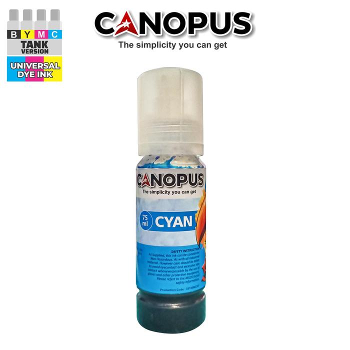 Gambar CANOPUS Premium Tinta Refill / Isi Ulang Printer Epson,Canon dll - 100 Ml Botol 003/001 - CYAN dari Wahana Data Surabaya undefined Tokopedia