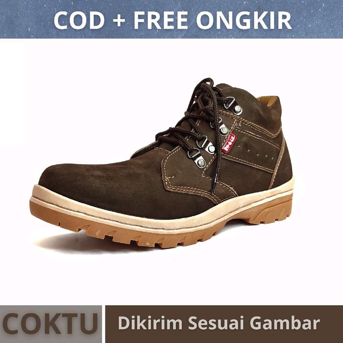 Jual Sepatu Outdoor Boots Pria Kulit Sapi Jenis Nubuck Kualitas - Main Image
