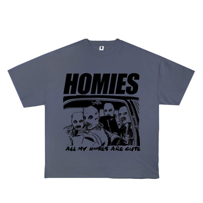 Gambar Domination Labs Oversized Boxy T-shirt Homies Crew-neck fashion unisex T-shirt Menswear Top - Stone Grey, S dari IMAM MUNANDAR345 undefined Tokopedia