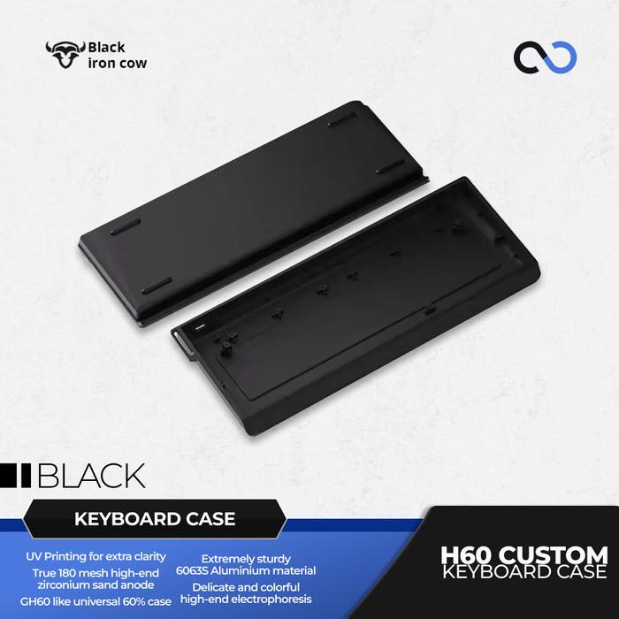 Gambar Black Iron Bull H60 Custom 60% Aluminium Gaming Keyboard Case DIY for Wooting 60HE+ / GH60 / TOFU60 / WIN60 / MAD60 - Hitam, No Case Foam dari Infinitas undefined Tokopedia