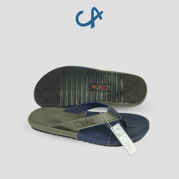 Gambar Sandal Pria Distro Kasual Model Jepit Anti Slip Ringan Cloka Cava - Navy Grey, 38 dari De'Cello Store undefined Tokopedia